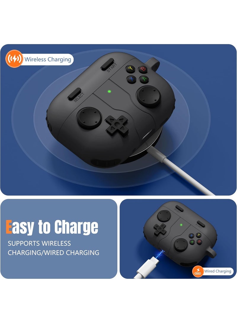 Game Case for AirPods Pro 3 Case 2025, Shockproof Silicone Cover for Apple AirPods Pro 3 – with Cleaner Kit & Keychain, Classic Cool Funny Durable Protective Case for Men Boy–Black - Image 4